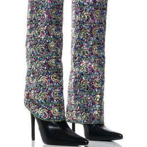 AZALEA WANG " INTENTIONAL INTENSITY " FOLD OVER EMBELLISHED BOOT(BRAND NEW !!!!!